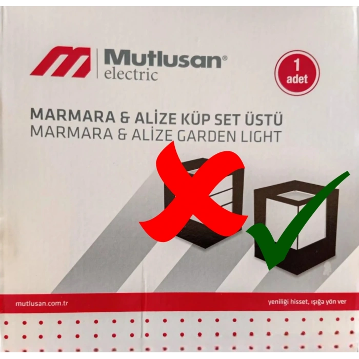 MUTLUSAN ALİZE Küp Armatür Set Üstü SİYAH E-27 27cm - IP54