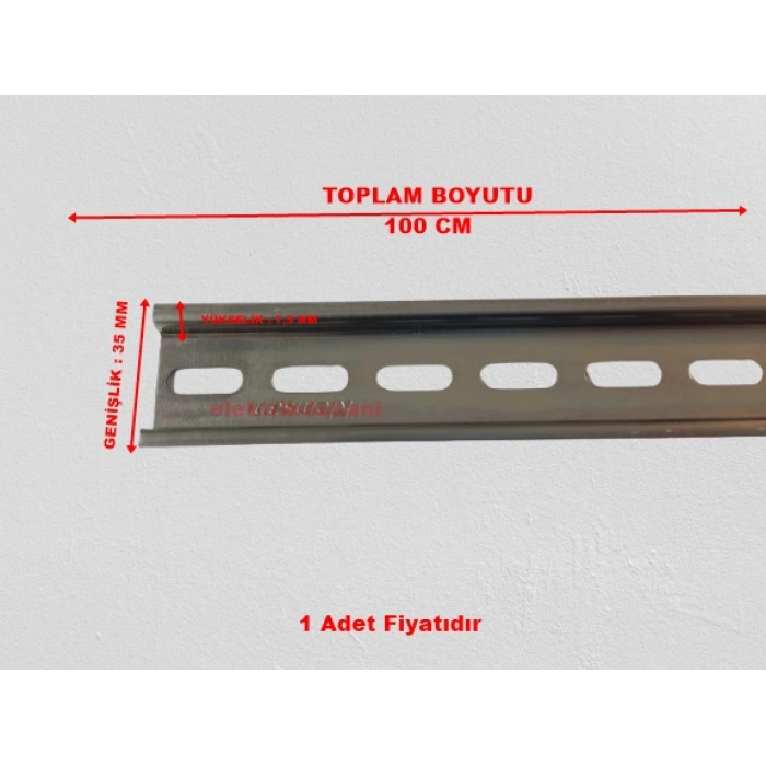 MUTLUSAN - KLEMSAN Delikli W-otomat Pano Rayı 1m (35X7.5)