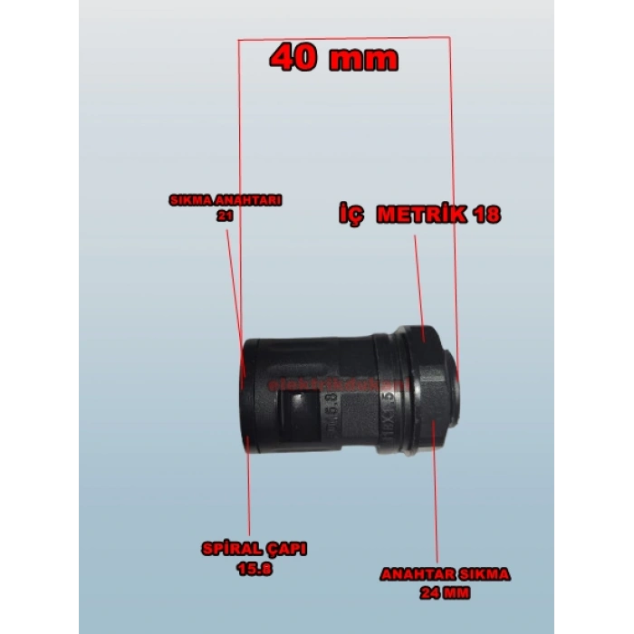 MUTLUSAN M18x1.5 (PSR-11) Polyamid Spiral Pano Rekoru (SİYAH)