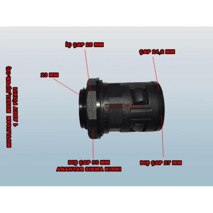 MUTLUSAN M25x1.5 (PSR-16) Polyamid Spiral Pano Rekoru (SİYAH)