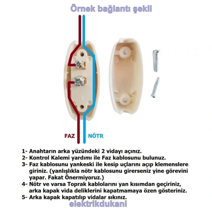 MUTLUSAN Plastik Arapuar Anahtar Kırmızı/Beyaz (Tik Tak Anahtar)