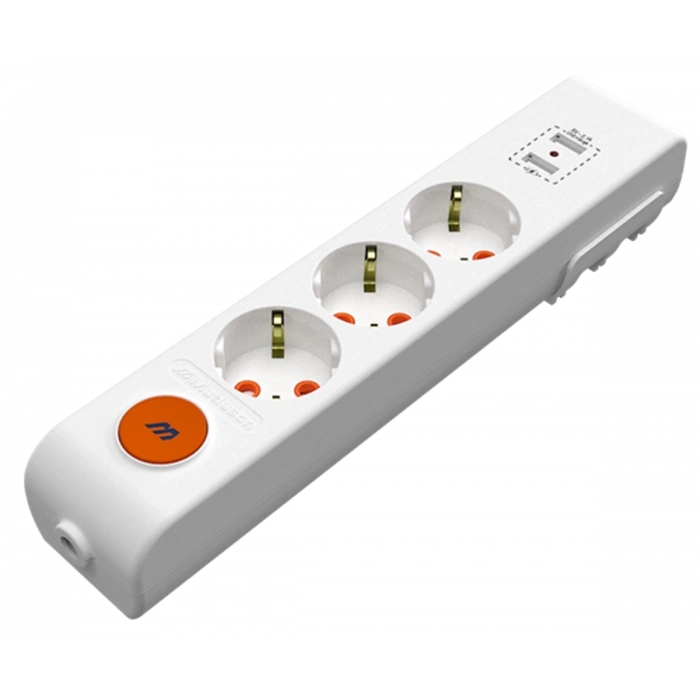 MUTLUSAN Rİ-TECH ÜÇLÜ USB TOPRAKLI GRUP PRİZ KLEMENSLİ ANAHTARLI