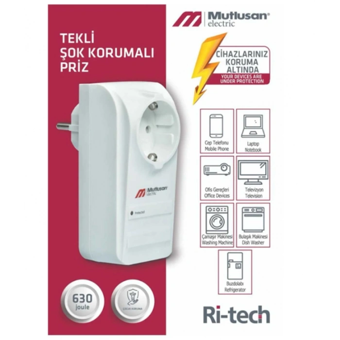 MUTLUSAN Tekli Akım Korumalı Priz Topraklı