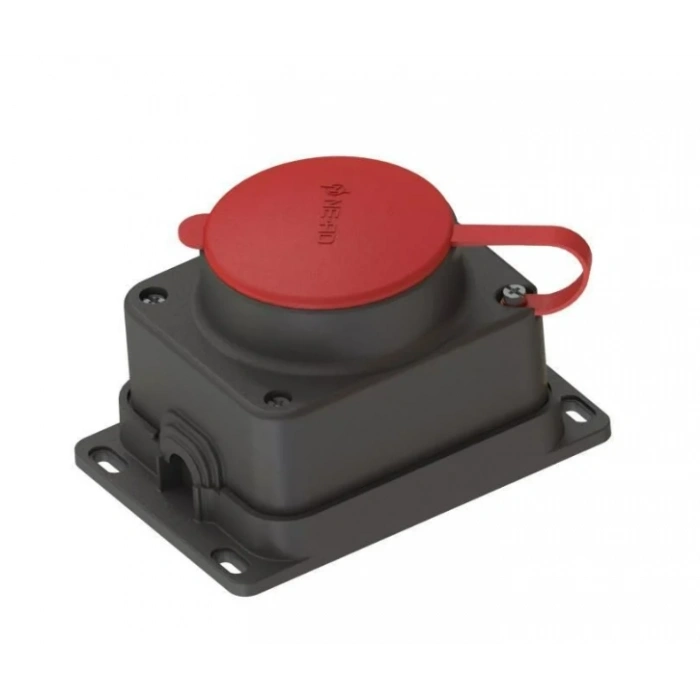 NEAD 3x25A Kauçuk Kapaklı Sıva Üstü Trifaze Priz Duvar Prizi 4x25