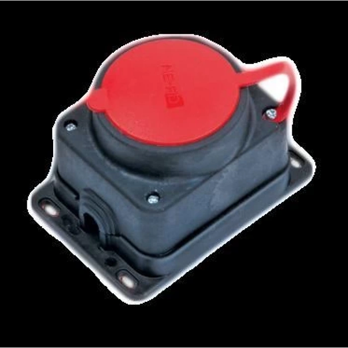 NEAD 3x25A Kauçuk Kapaklı Sıva Üstü Trifaze Priz Duvar Prizi 4x25