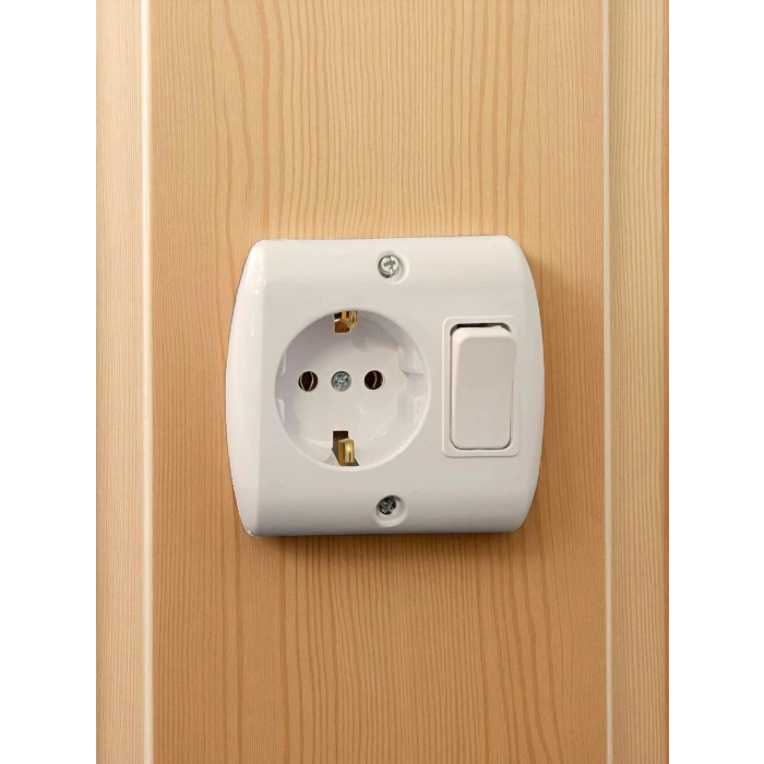 NEAD Anahtarlı Topraklı Priz Beyaz (Mobilya Prizi)