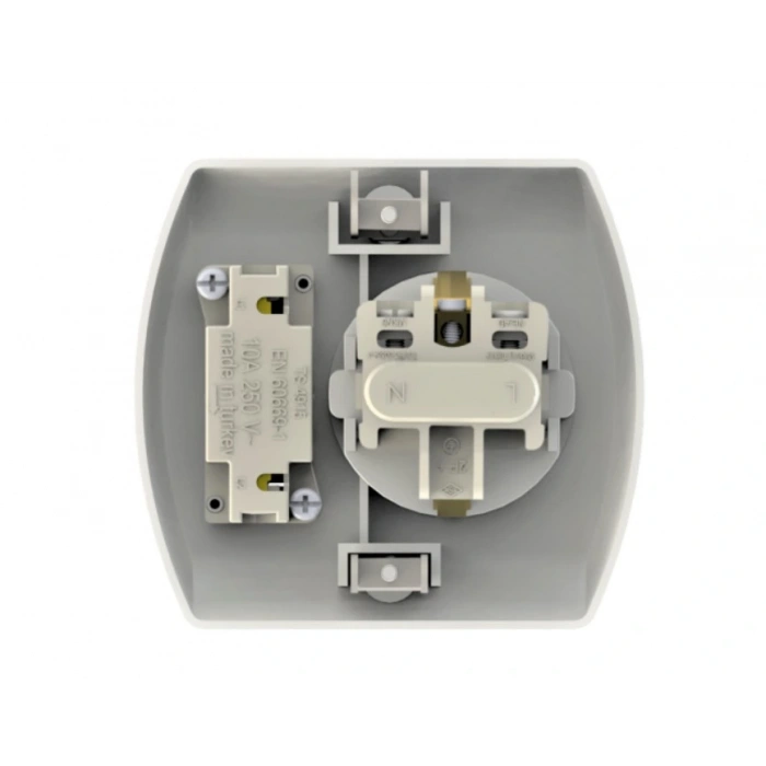 NEAD Anahtarlı Topraklı Priz Beyaz (Mobilya Prizi)