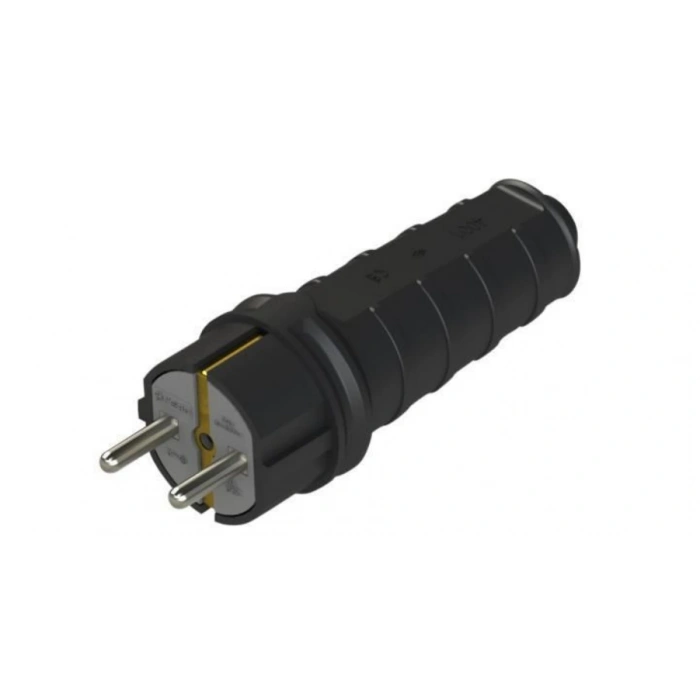 NEAD Erkek Siyah Kauçuk Topraklı Fiş Düz Tip