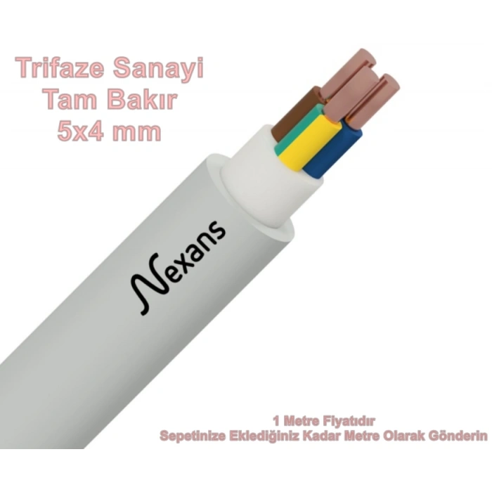 NEXANS 5x4mm NYM Elektrik Kablosu NHXMH (Tek Damar Tesisat Kablosu)