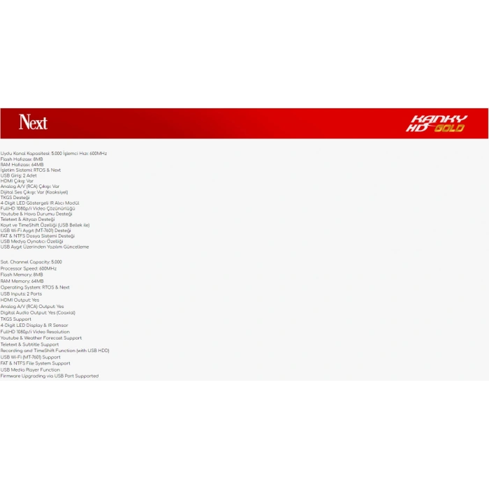 NEXT Kanky Mini Full HD Uydu Cihazı Akıllı Kumanda
