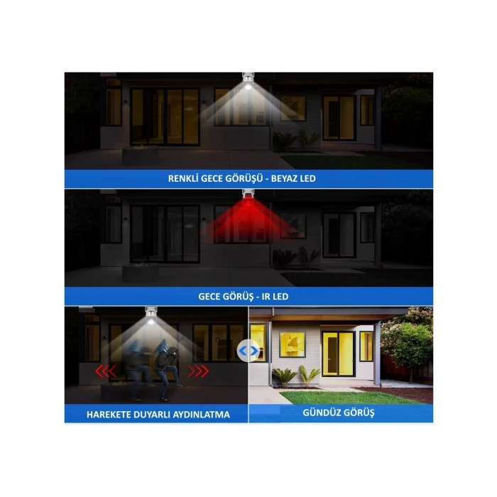 O-KAM Pro 3012 Wi-Fi PTZ İki Kameralı 360? İç ve Dış Mekan Akıllı Kamera 3MP - 5MP IP66 (1 Hareketli 1 Sabit Wifi li)