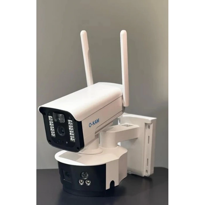 O-KAM Pro 3920 Solar 4G Smart SİM Kartlı Güvenlik Kamerası Güneş Enerjili 360? 6MP 1 Sabit 1 Hareketli Gece Görüşlü Sirenli Akıllı Kamera IP66 (Wi-Fi ile çalışmaz Yalnızca Sim Kart İle Çalışır)