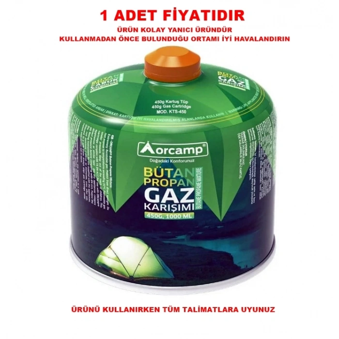 ORCAMP Yedek Ocak Tüp Gaz Kartuşu 450gr (kts-450)