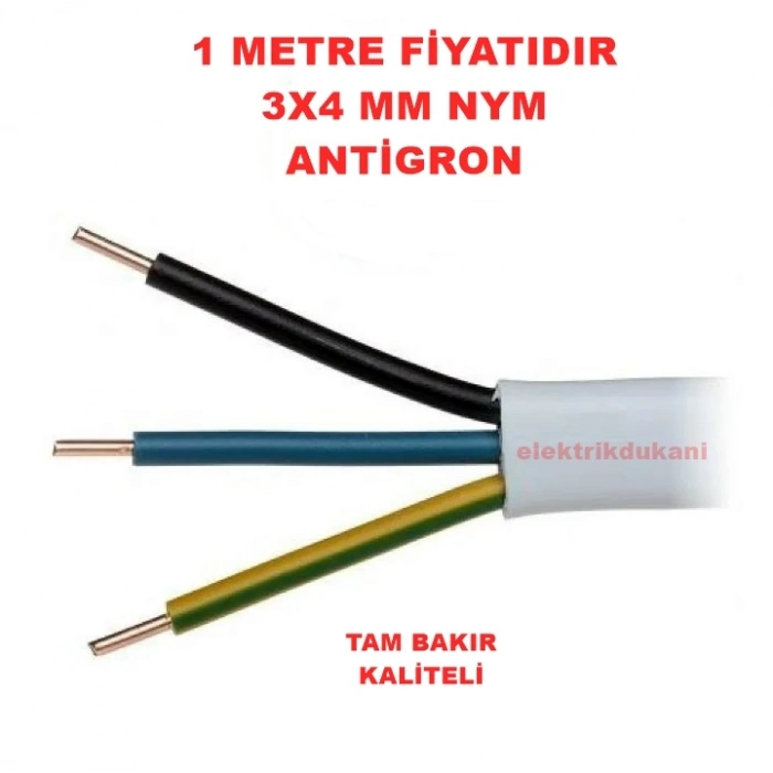 ÖZNUR 3x4mm NYM Elektrik Kablosu (NVV Antigron)