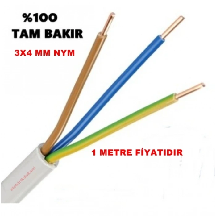 ÖZNUR 3x4mm NYM Elektrik Kablosu (NVV Antigron)