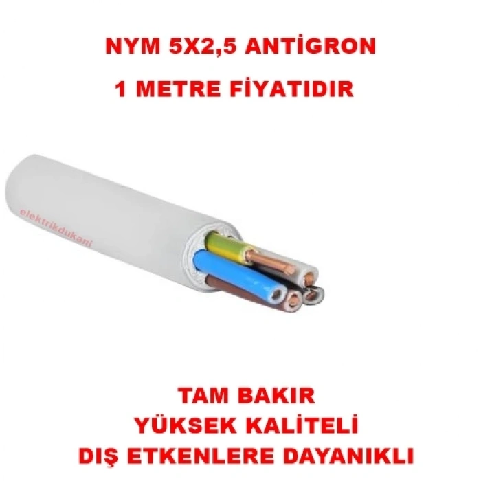 ÖZNUR 5x2.5mm NYM Elektrik Kablosu (Antigron)