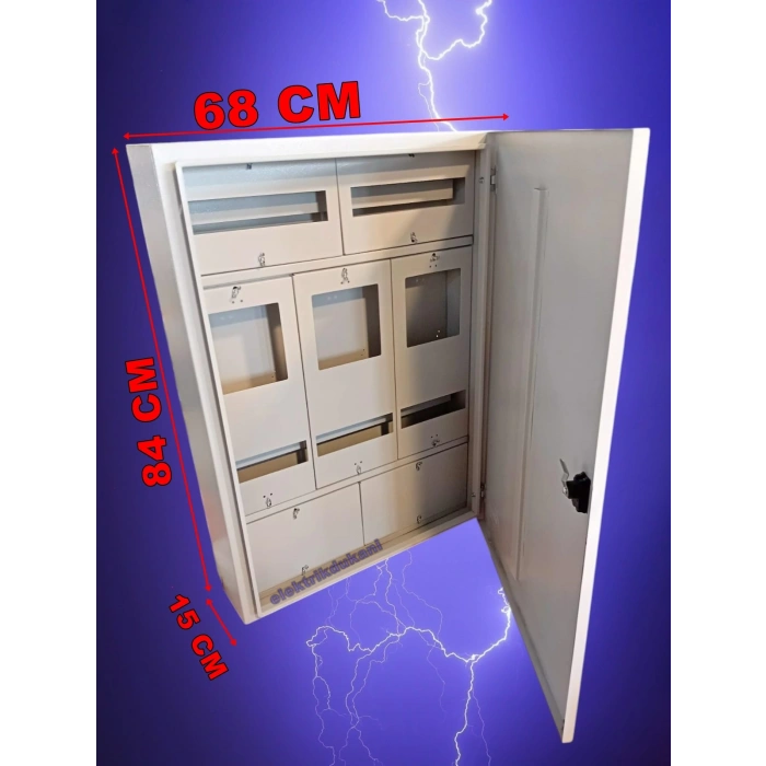 ÖZPA 1733 Sıva Üstü 3 Trifaze Sayaçlı 30 Otomatlı Elektrik Panosu IP40 S. Ü.  (3lü Üçlü Trifaze Pano Kare Buat Yerli)