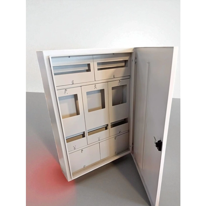 ÖZPA 1733 Sıva Üstü 3 Trifaze Sayaçlı 30 Otomatlı Elektrik Panosu IP40 S. Ü.  (3lü Üçlü Trifaze Pano Kare Buat Yerli)