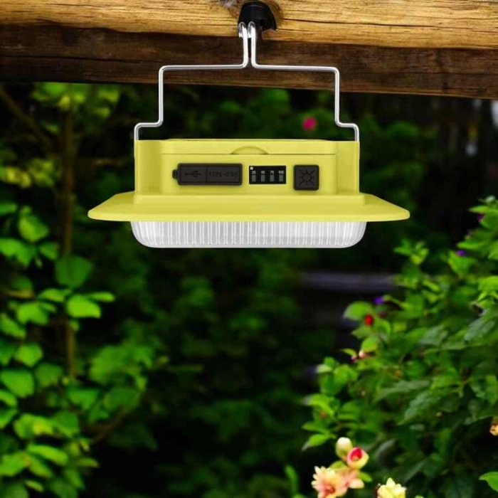 PANTHER Taşınabilir USB Type-C Şarjlı Solar Şarjlı Led Kamp Armatür Lambası 3000K-4000K-6400K Fonksiyonlu