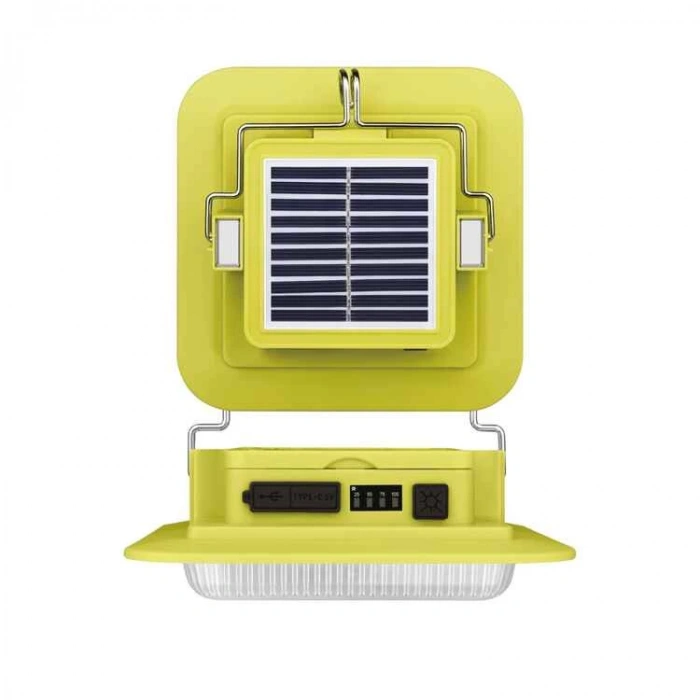 PANTHER Taşınabilir USB Type-C Şarjlı Solar Şarjlı Led Kamp Armatür Lambası 3000K-4000K-6400K Fonksiyonlu