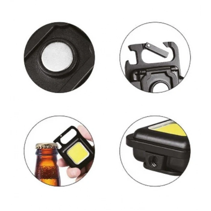 POWERMASTER TYP-C Şarjlı Cob Ledli Anahtarlık Fener Profesyonel 500lm (3 Mod 3 Fonksiyonlu)