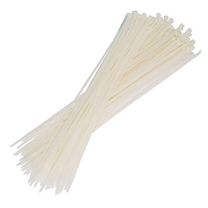 PEMSAN Klips Kablo Bağı 4.8x400 BEYAZ (100lü Paket) Kablo Cırdı