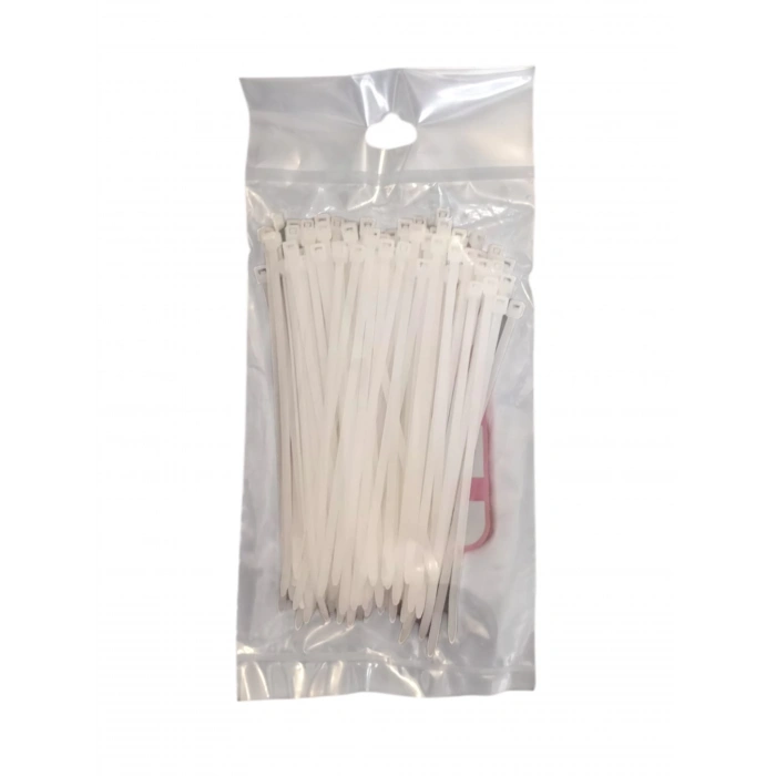 PEMSAN Klips Kablo Bağı 3.6x150 BEYAZ (100lü Paket) Kablo Cırdı