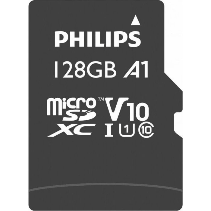 PHILIPS 128Gb UHS-I Micro SDXC Card Mikro Hafıza Kartı Ultra Speed Up to 80 Mb/S R A1 Class 10 Card+Adapter
