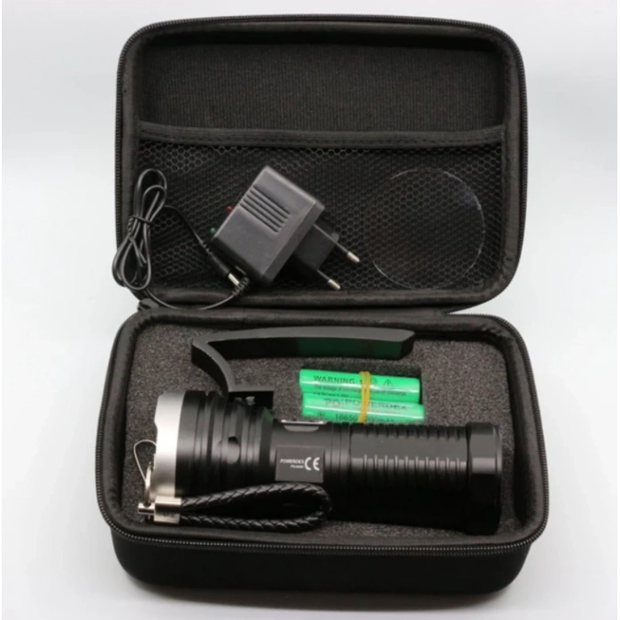 POWERDEX 25W Şarjlı Ledli Profesyonel El Feneri 3.200Lm 3,7vX4 Adet Pil