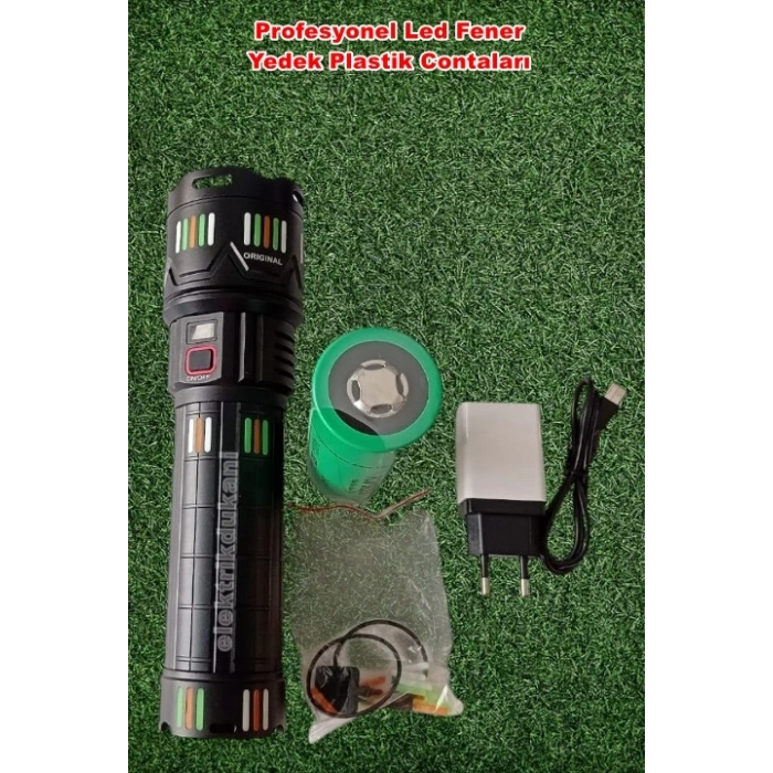 POWERDEX 50W Şarjlı Ledli Profesyonel El Feneri 5.000Lm 24000mAh 30A Pil