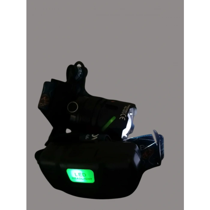 POWERDEX Profesyonel 25w Kafa Lambası Typ-C Şarjlı 2x18650 Li-On Pil İle çalışır (Balıkçı Madenci Feneri 8 Saat Çalışma Süresi)