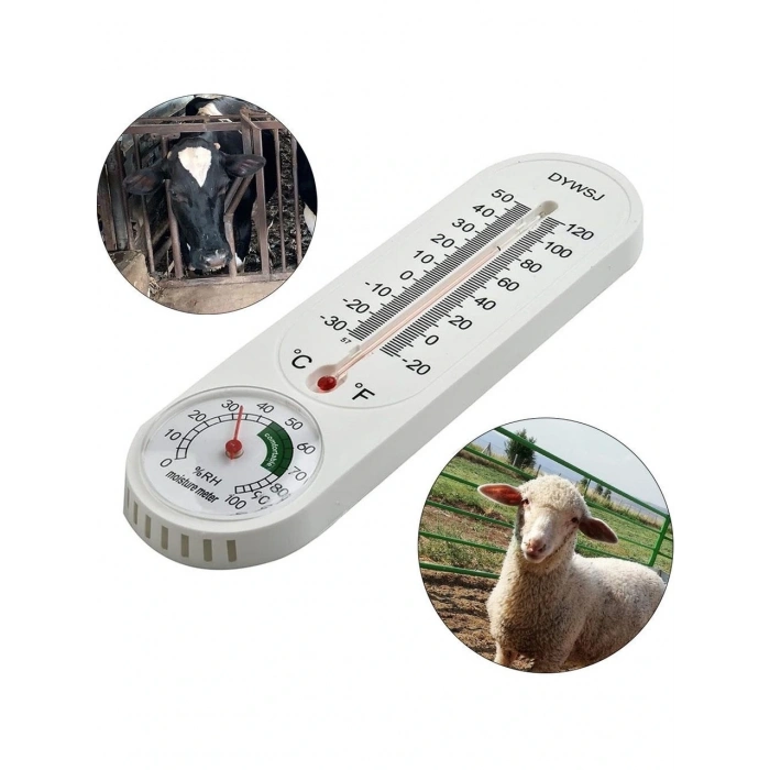POWERMASTER Duvar Tipi Sıcaklık Ve Nem Ölçer Mekanik Termometre Cıva + İbreli Dikey