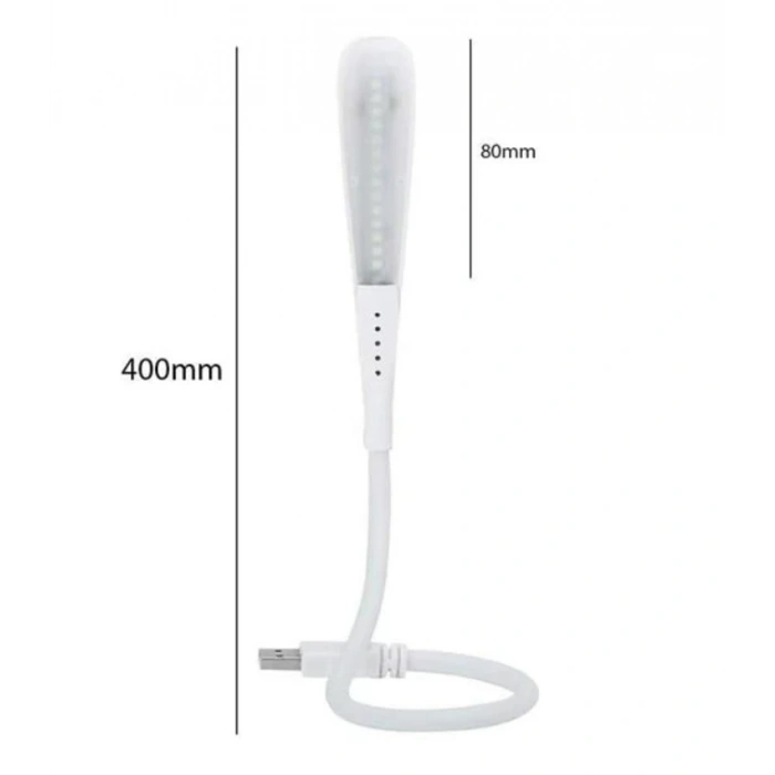 POWERMASTER Ledli Esnek USB Lamba  Beyaz 6400k Klavye Aydınlatma ve Kitap Okuma lambası