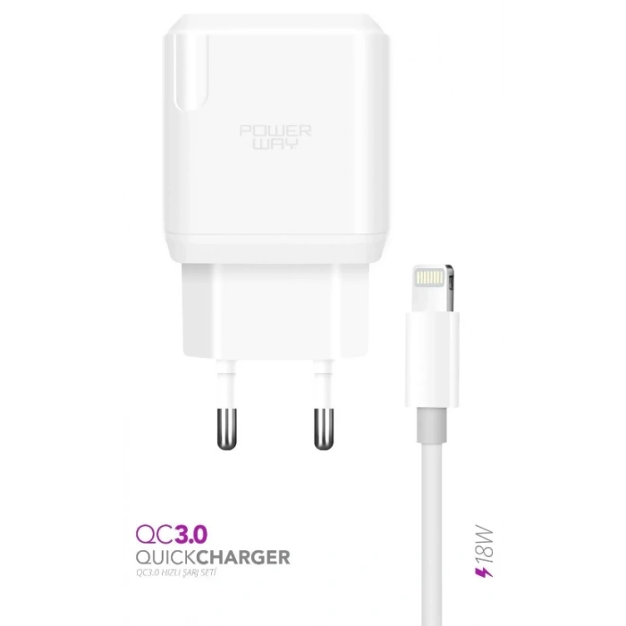 POWERWAY 18W USB/ İphone Hızlı Şarj Seti Orjinal Muadil
