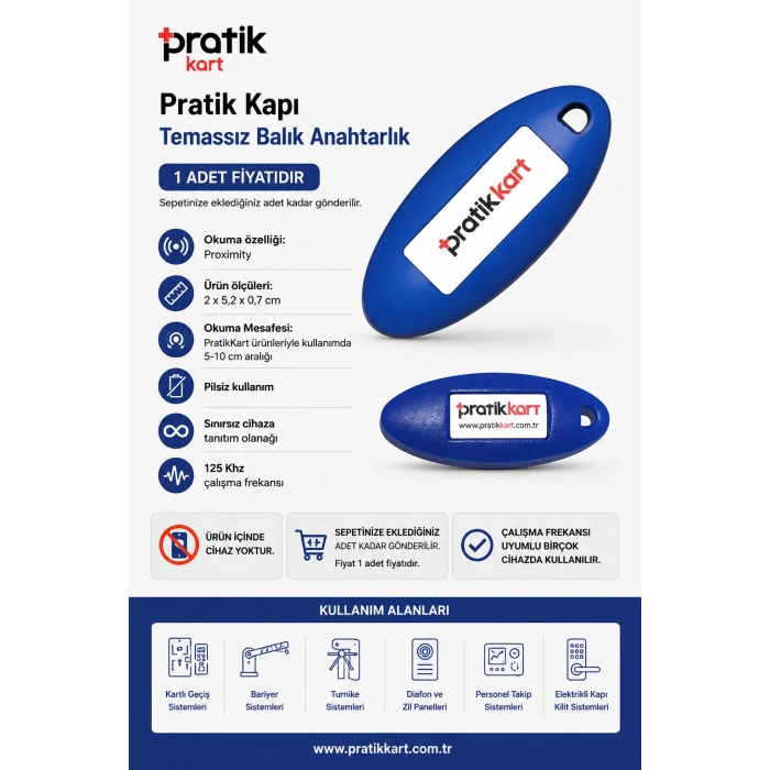 PRATİK KAPI TEMASSIZ BALIK ANAHTARLIK