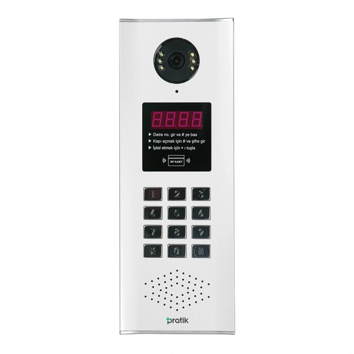 PRATİKPLUS  Görüntülü Dijital Tuşlu Zil Paneli Şifre ve Temassız Kartlı Kapı Açtırma
