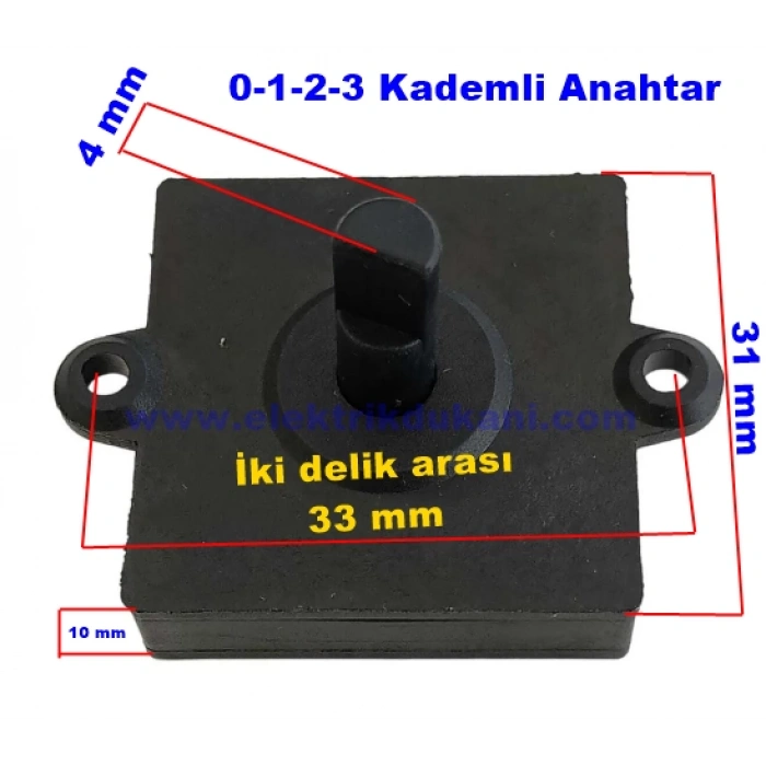 RAKS Çevirmeli Vantilatör ve Soba Anahtarı 0-1-2-3