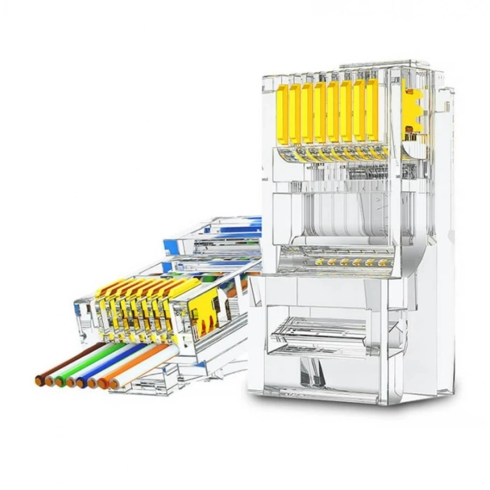 RJ-45 Yeni Nesil Delikli Bilgisayar Jakı RJ45 CAT-5 /CAT-6 Açık Uclu Plug Konnektör Jakı