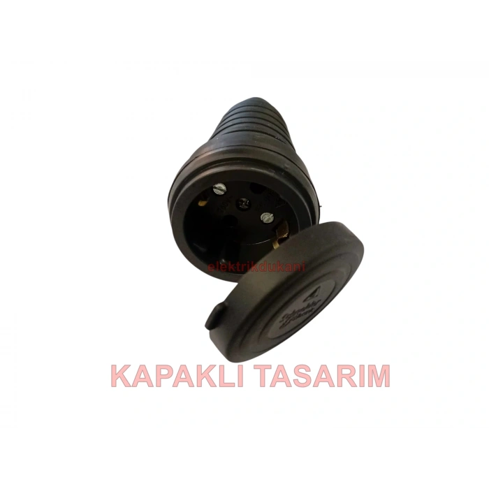 SCHNEİDER 1x16 Kauçuk Seyyar Dişi Kapaklı Uzatma Prizi IP44