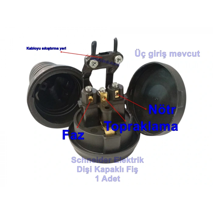 SCHNEİDER 1x16 Kauçuk Seyyar Dişi Kapaklı Uzatma Prizi IP44