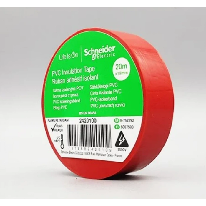 SCHNEİDER KIRMIZI Elektrik İzole Bant 19mm 20M