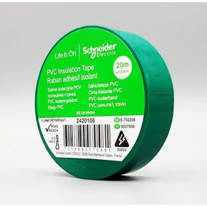 SCHNEİDER YEŞİL Elektrik İzole Bant 19mm 20M