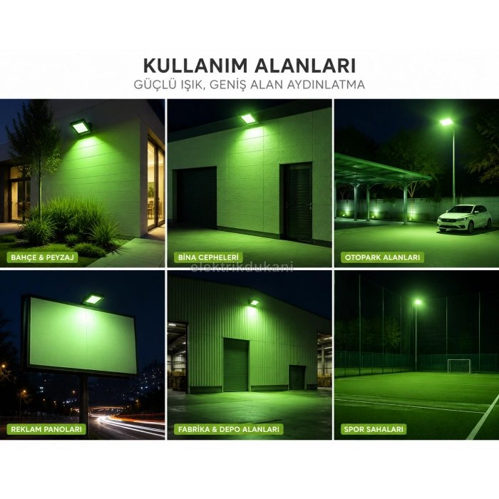SCHUAR 50w YEŞİL Led Projektör SMD IP65 3600lm (50 Watt 220 Volt)