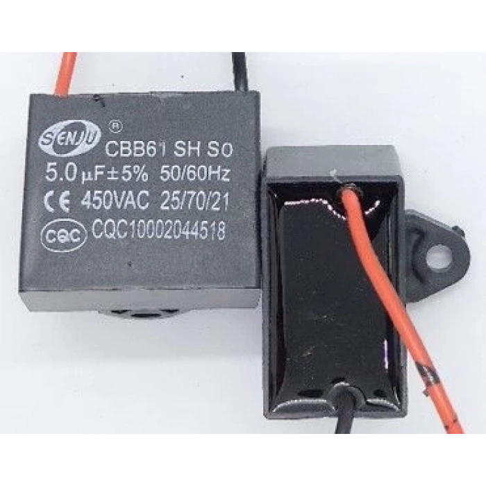 SENJU 450 VAC 5uF 50/60Hz Vantilatör Motor Kalkış Kondansatörü