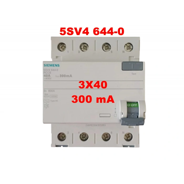 SİEMENS 3X40A 300 mA YANGIN KORUMA AKIM ROLESİ (YENİ KASA)