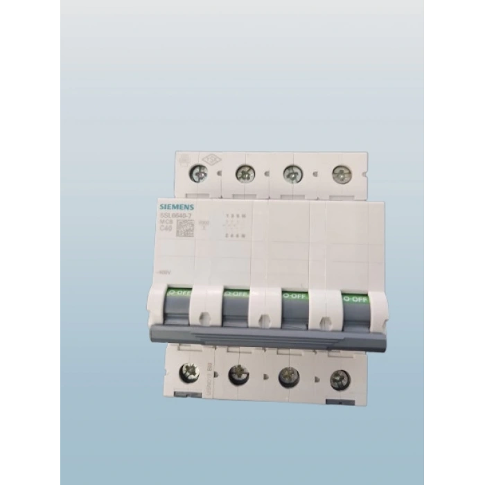 SİEMENS 4x40A C 6kA Trifaze Üç Faz + Nötr Otomat Sanayi Tip Sigorta (4 Kutup Nötür Kesmeli)