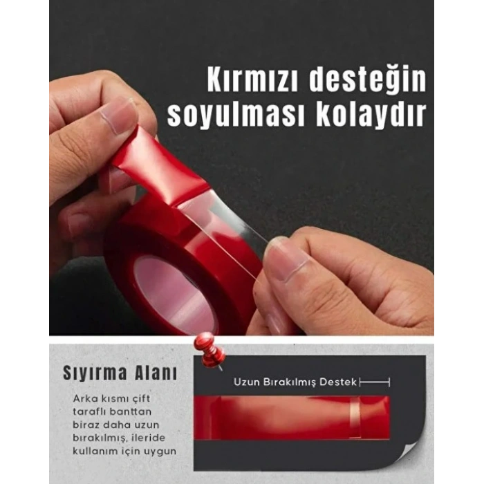 SLİKON Çift Taraflı Bant Şeffaf 18mm 2 Mt