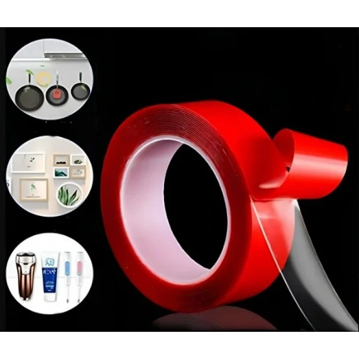 SLİKON Çift Taraflı Bant Şeffaf 18mm 2 Mt