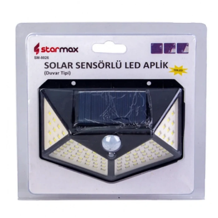 NOAS 50W Solar Aplik Sensörlü Duvar Aplik 6500K Beyaz