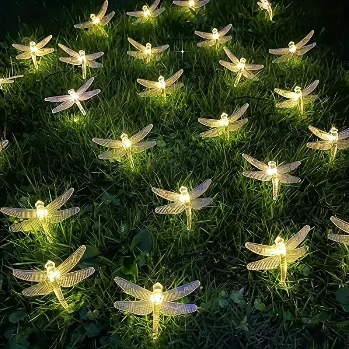 Solar Güneş Enerjili GÜNIŞIĞI 5mt Dış Mekan 30lu Yusufcuk Şekilli Süsleme Ledli IP65 (3500k Gün Işığı Sarı Işık)